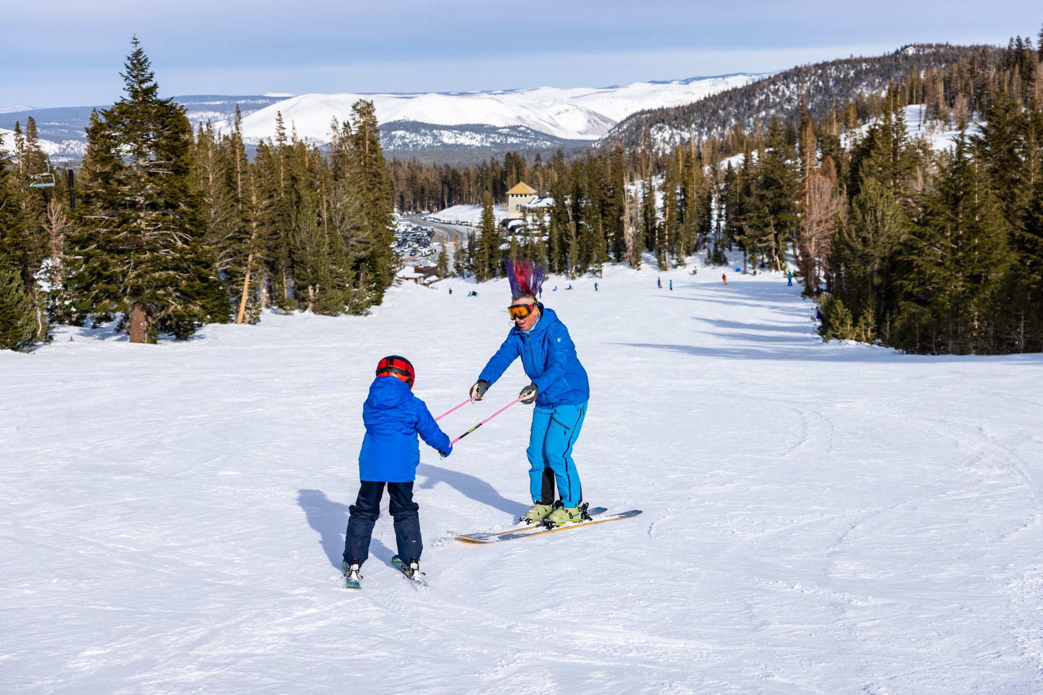 Kid getting ski lessons, Mammoth Mountain, Patrick Griley
