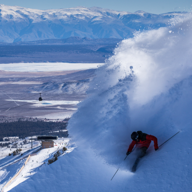 Skiing at Mammoth Mountain, photo by Chris Pondella